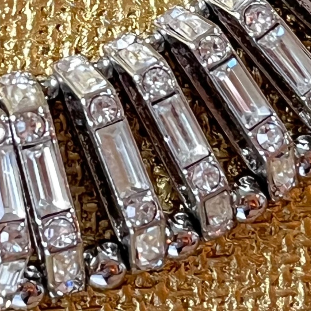 CHICO's Necklace Statement Rhinestone & Silver Choker/Princess - Picture 2 of 9